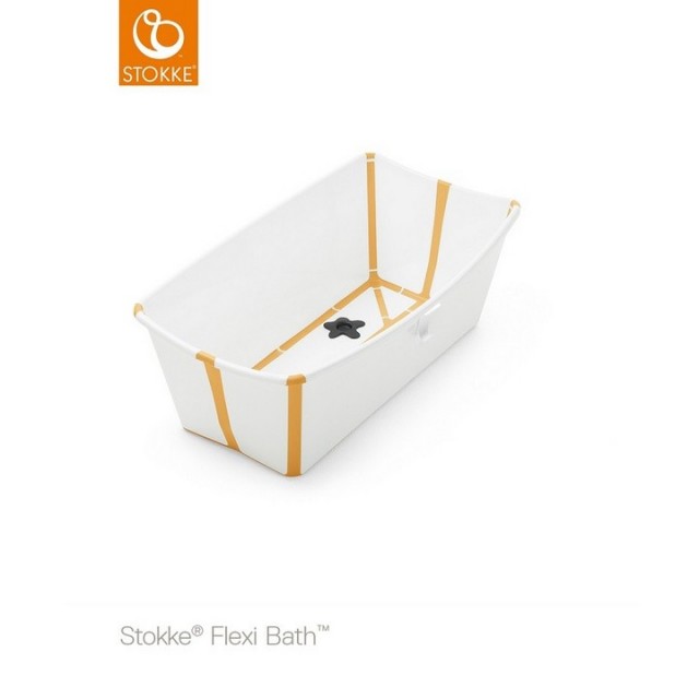 STOKKE FLEXI BATH SET (FOLDING BATHTUB) - WHITE YELLOW